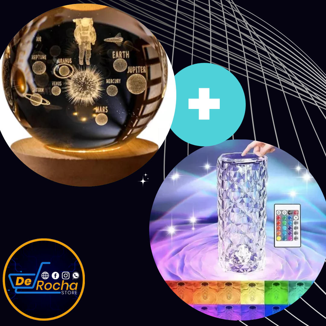 Combo lampara colores+ esfera cristal